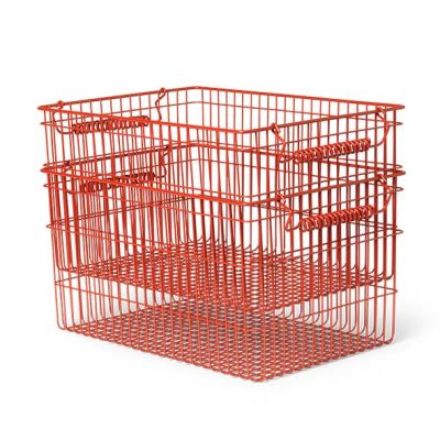 Lot de 2 paniers empilables Cala - Rouge
