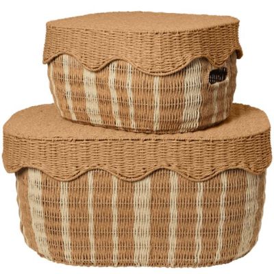 Rivan Storage Baskets - Set of 2 - Natural / Off-white