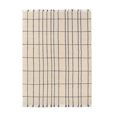 Teppich Sen - 170 x 240 cm - Pergament / Indigo