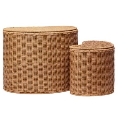 Lot de 2 paniers de rangement en rotin Willora