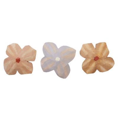 Set de 3 aimants en bois sculpté Poesie - Multi