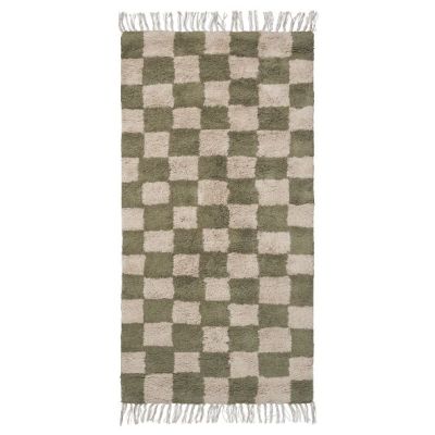 Tapis lavable Mara - 80 x 150 cm - Vert / Sable