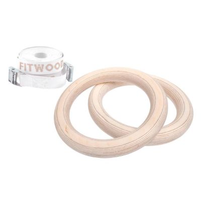 Anneaux de gymnastique Ulpu Mini - Naturel / Lanières blanches