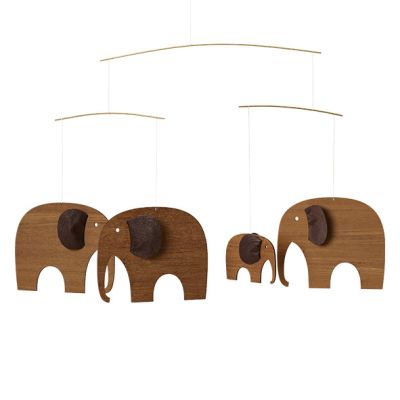 Elephants Party Mobile - Wood