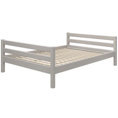 Classic Single Bed 140 x 200 cm - Whitewashed Grey