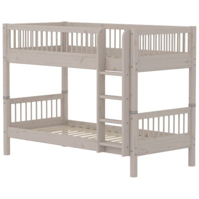 Classic Bunk Bed 90 x 200 cm - Slatted Sides - Whitewashed Grey