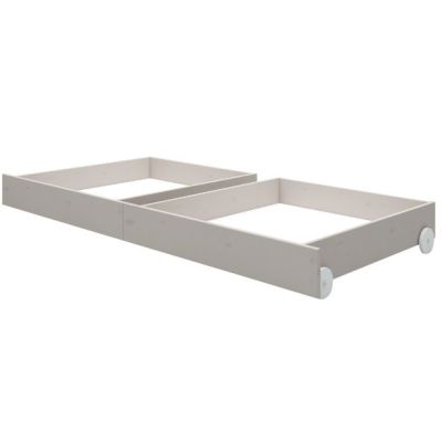 Classic Set of 2 Drawers for 90 x 200 cm Bed - Whitewashed Grey