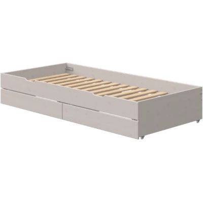 Classic Underbed Drawer with Drawers 90 x 200 cm - Whitewashed Grey