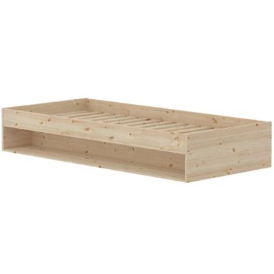 Lit simple avec étagère Grow 90 x 200 cm - Pin