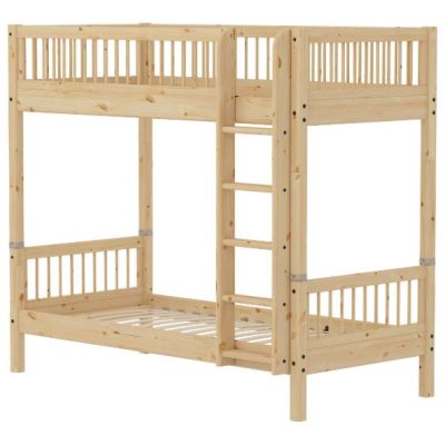 Lit superposé Raw 90 x 200 cm - Montants à barreaux - Pin