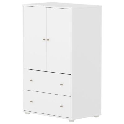 Saga 2 Doors & 2 Drawers Wardrobe - White / Oat