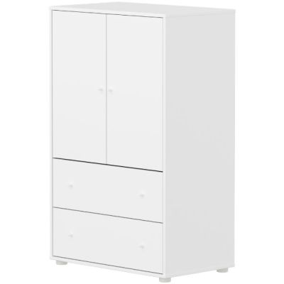 Saga 2 Doors & 2 Drawers Wardrobe - White / White