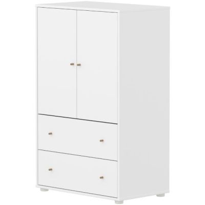 Saga 2 Doors & 2 Drawers Wardrobe - White / Oak