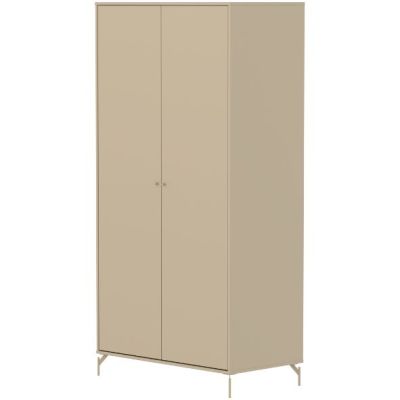 Armoire 2 portes Saga - Pieds en métal - Avoine / Avoine