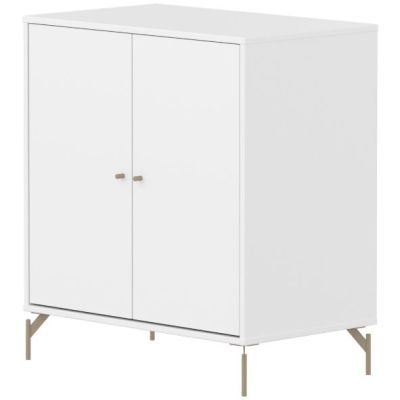 Saga 2 Doors Cupboard - Metal Feet - White / Oat