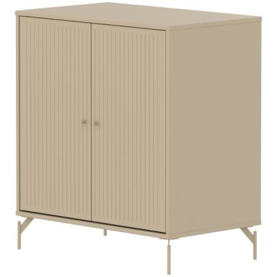 Saga 2 Doors Cupboard - Metal Feet - Grooves Oat / Oat