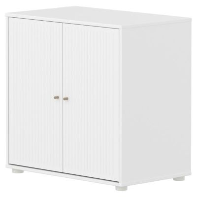 Saga 2 Doors Cupboard - Grooves White / Oat