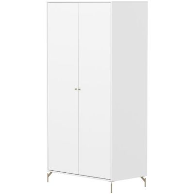 Saga 2 Doors Wardrobe - Metal Feet - White / Oat