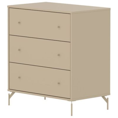 Saga Dresser - 3 Drawers - Metal Feet - Oat / Oat