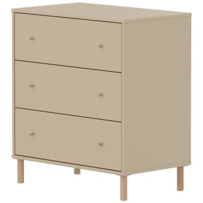 Saga Dresser - 3 Drawers - Oak Feet - Oat / Oak