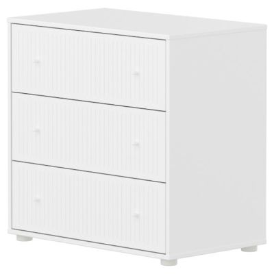Saga Dresser - 3 Drawers - Grooves White / White