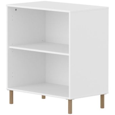 Saga 1-Shelf Unit - Oak Feet - White