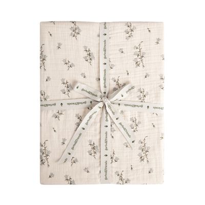 Drap housse Gaze de Coton 60 x 120 - Bluebell