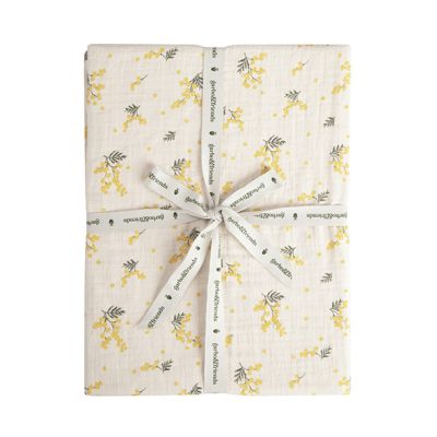Drap housse Gaze de Coton 90 x 200 - Mimosa