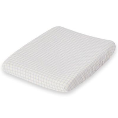 Housse de matelas à langer Gaze de Coton - Vichy Bleu Ciel