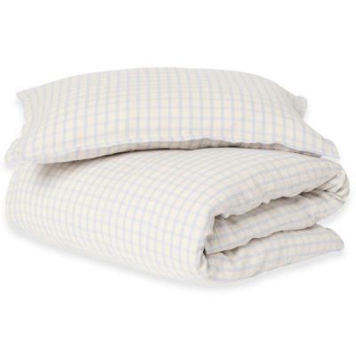 Muslin Bed Linen 100x140 - Gingham Sky Blue