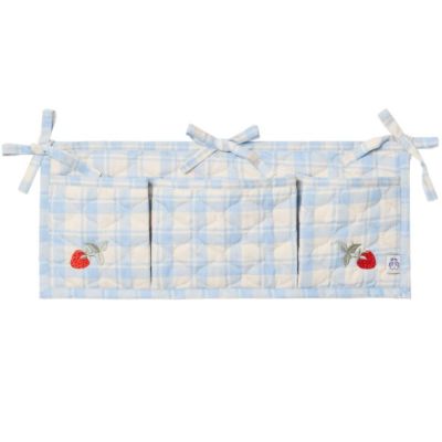 Crib Organizer - Plaid Sky Blue