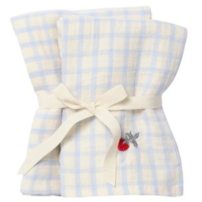 Lot de 2 langes - Vichy Bleu Ciel