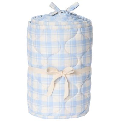 Bed Bumper - Plaid Sky Blue