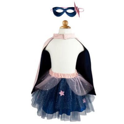 Superhero Costume - Pink / Navy - 4-6 Y (104-116 cm)