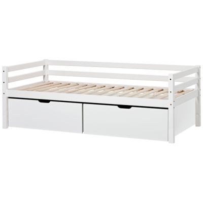 Lit banquette évolutif avec 2 tiroirs de rangement Eco Dream 90 x 200 cm - Blanc