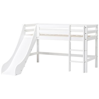 Lit junior mi-hauteur évolutif avec toboggan Eco Dream 70 x 160 cm - Blanc