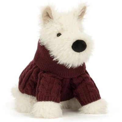 Peluche Chien Scottie Munro en Pull d’Hiver (25 cm)