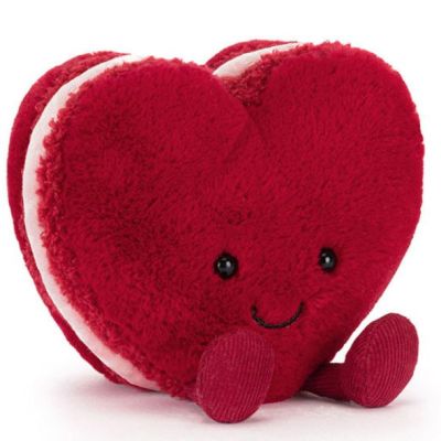 Peluche Macaron Cœur Rouge Arlette (13 cm)