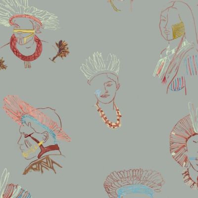 Papier Peint Indiens Cinco - Acqua