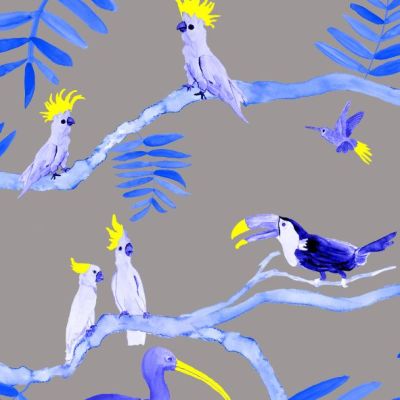 Papier Peint Pantanal - Bleu / Jaune