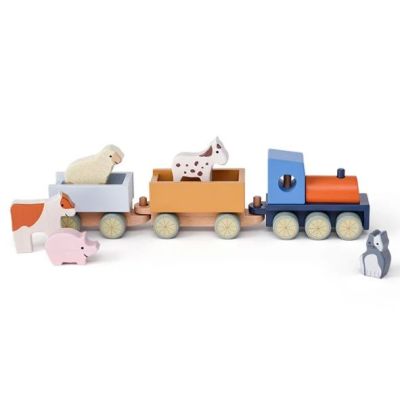 Train en bois avec animaux Aiden - Ferme