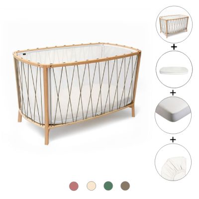 Kimi Baby Bed 66 x 120 cm + Mattress + Mattress Protector + Fitted Sheet