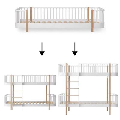 Wood Conversion Kit – Floor Day Bed to Bunk Bed / Low bunk bed - White / Oak