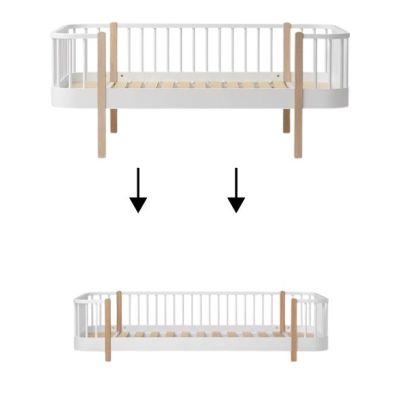 Wood Conversion Kit – Single bed to Floor day Bed - White / Oak