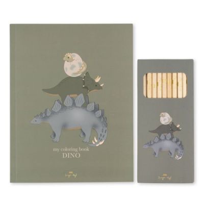 Cahier de coloriage avec crayons - Dino