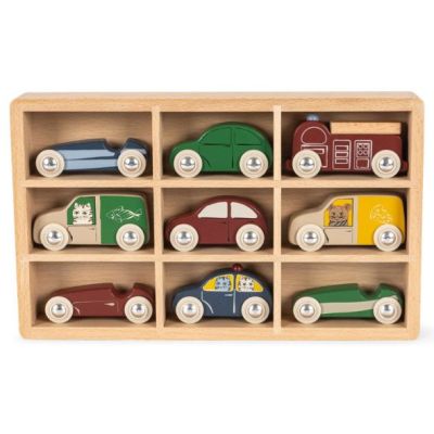 Set de 9 voitures en bois - Multi