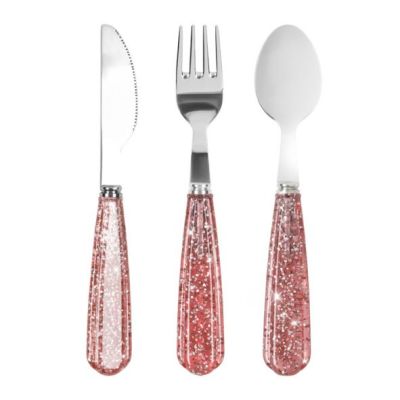 Set de couverts - Paillettes Rose