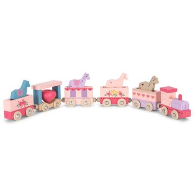 Train en bois avec animaux - Licorne