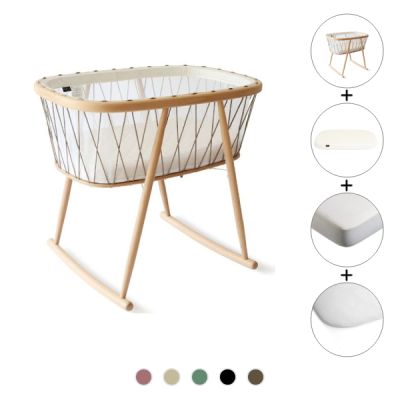 Kumi Babybett + Matratze + Matratzenschoner + Spannbettlaken