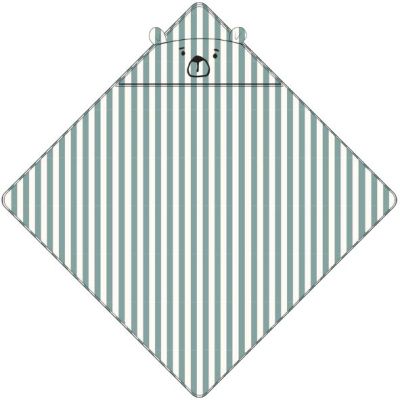 Albert Baby Hooded Towel - Bear Peppermint / Cream Stripes